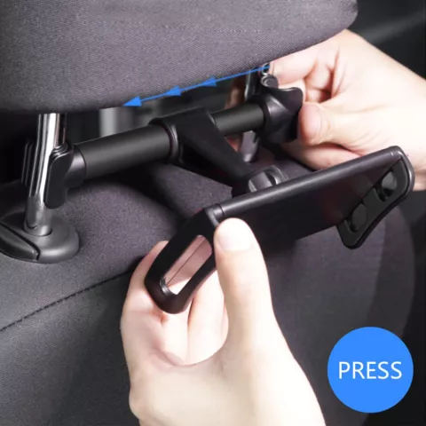 Tablethouder Telefoonhouder Hoofdsteun autostoel achterbank 4-11 inch voor iPhone iPad Samsung - Zwart
