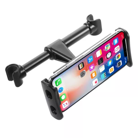 Tablethouder Telefoonhouder Hoofdsteun autostoel achterbank 4-11 inch voor iPhone iPad Samsung - Zwart