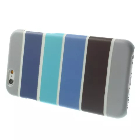 Glow in the Dark hoesje iPhone 6 / 6s - Blauw Grijs gestreepte cover