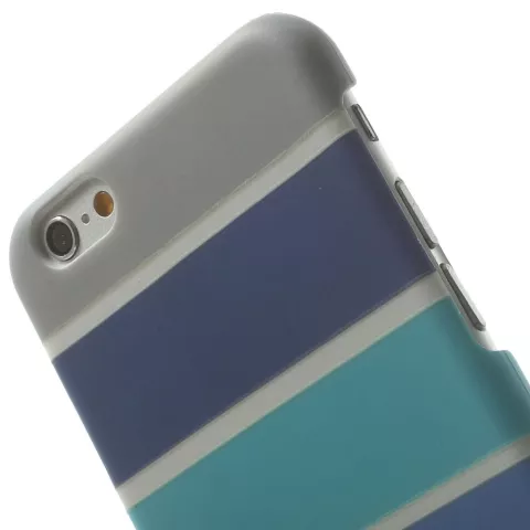 Glow in the Dark hoesje iPhone 6 / 6s - Blauw Grijs gestreepte cover