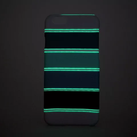 Glow in the Dark hoesje iPhone 6 / 6s - Blauw Grijs gestreepte cover