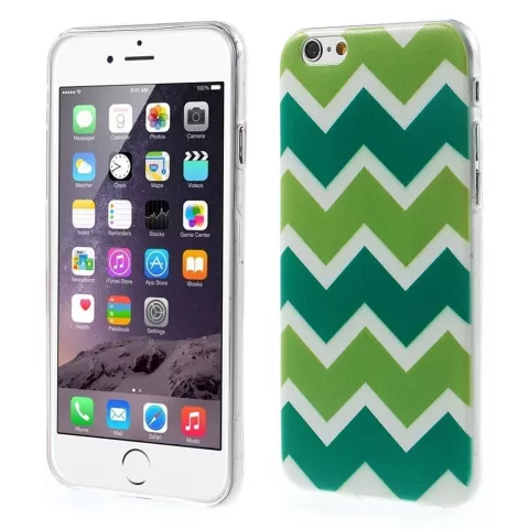 Groen TPU hoesje iPhone 6 6s Zigzag strepen Wit Groen