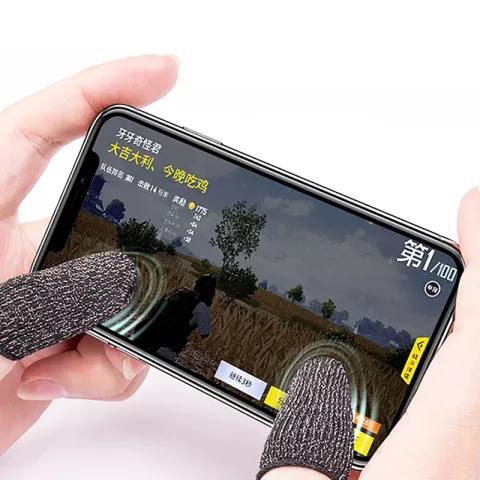 Game Vinger grip antislip ademend stof voor spelletjes op touchscreens - 2 stuks