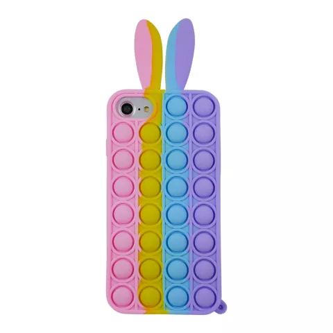 Bunny Pop Fidget Bubble siliconen hoesje voor iPhone 7, 8 en iPhone SE 2020 SE 2022 - kleurrijk