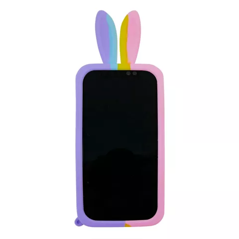 Bunny Pop Fidget Bubble siliconen hoesje voor iPhone 11 Pro Max - roze, geel, blauw en paars