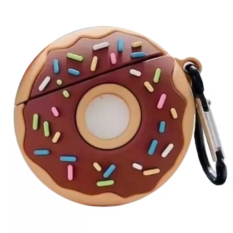 Donut siliconen donut versiersels hoesje voor AirPods 1 en 2 - bruin