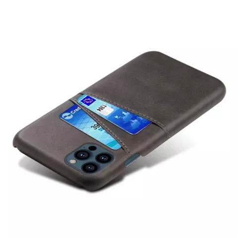 Duo Cardslot Wallet kunstleer hoesje voor iPhone 13 Pro Max - zwart