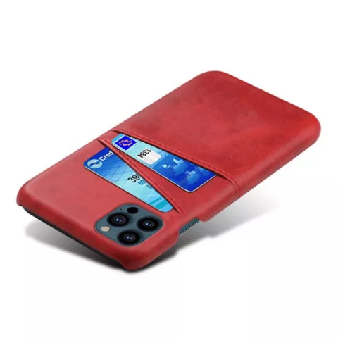 Duo Cardslot Wallet kunstleer hoesje voor iPhone 13 Pro Max - rood