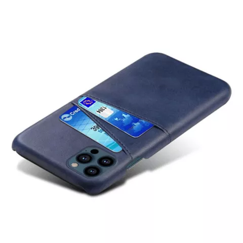 Duo Cardslot Wallet kunstleer hoesje voor iPhone 13 Pro Max - blauw