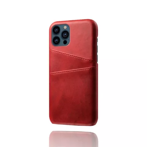 Duo Cardslot Wallet kunstleer hoesje voor iPhone 13 Pro - rood