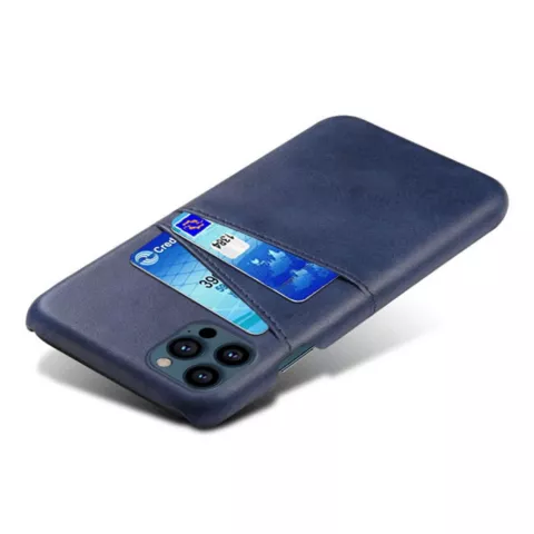 Duo Cardslot Wallet kunstleer hoesje voor iPhone 13 Pro - blauw