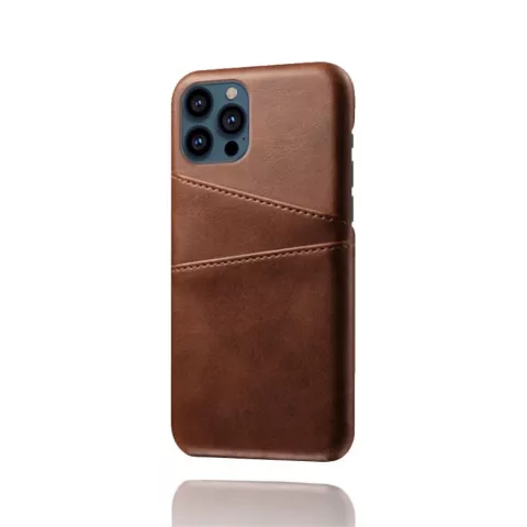 Duo Cardslot Wallet kunstleer hoesje voor iPhone 13 Pro - bruin