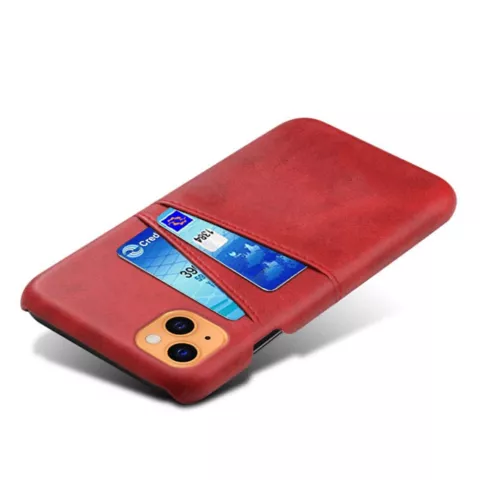 Duo Cardslot Wallet kunstleer hoesje voor iPhone 13 - rood