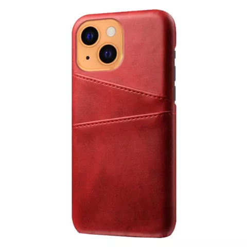 Duo Cardslot Wallet kunstleer hoesje voor iPhone 13 mini - rood