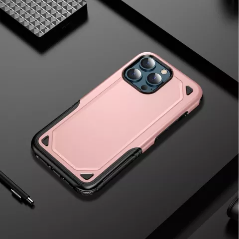 Pro Armor TPU met stevig hoesje voor iPhone 13 Pro - ros&eacute;goud