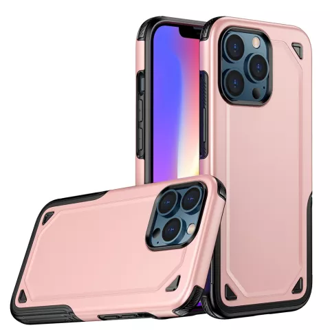 Pro Armor TPU met stevig hoesje voor iPhone 13 - ros&eacute;goud