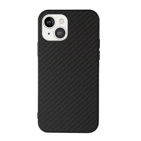 Carbon TPU carbonvezels hoesje voor iPhone 13 - zwart