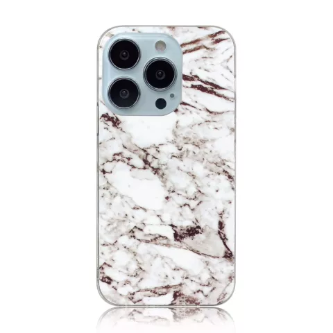 Marble TPU marmersteen hoesje voor iPhone 13 Pro Max - wit