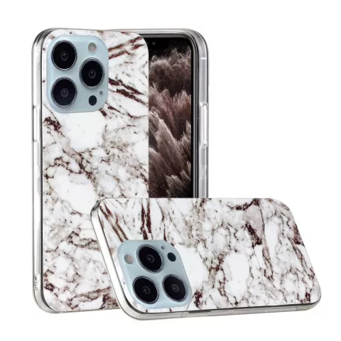 Marble TPU marmersteen hoesje voor iPhone 13 Pro Max - wit