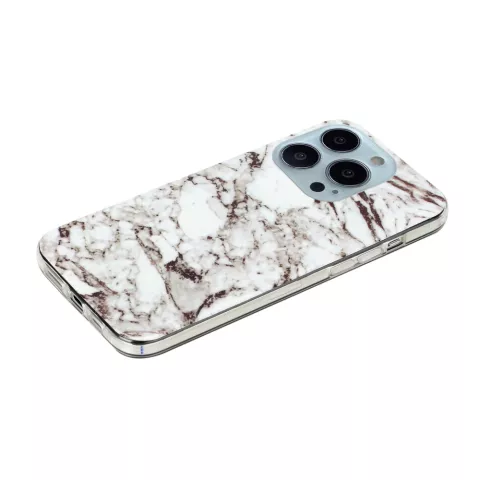 Marble TPU marmersteen hoesje voor iPhone 13 Pro - wit