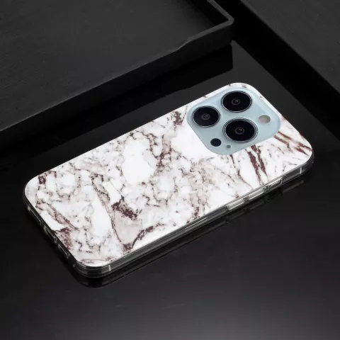 Marble TPU marmersteen hoesje voor iPhone 13 Pro - wit