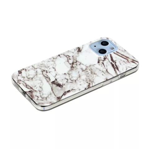 Marble TPU marmersteen hoesje voor iPhone 13 - wit