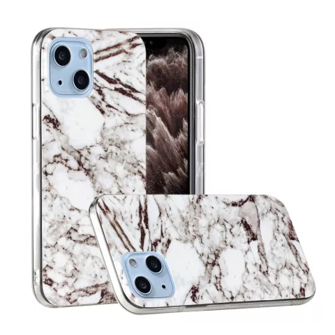 Marble TPU marmersteen hoesje voor iPhone 13 - wit