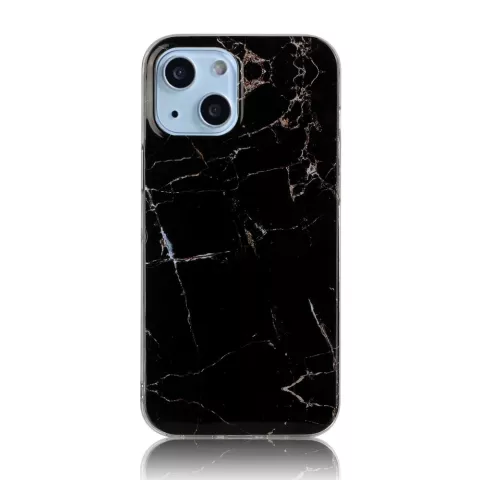 Marble TPU marmersteen hoesje voor iPhone 13 - zwart