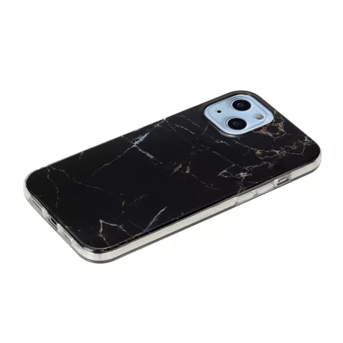 Marble TPU marmersteen hoesje voor iPhone 13 - zwart