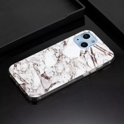 Marble TPU marmersteen hoesje voor iPhone 13 mini - wit