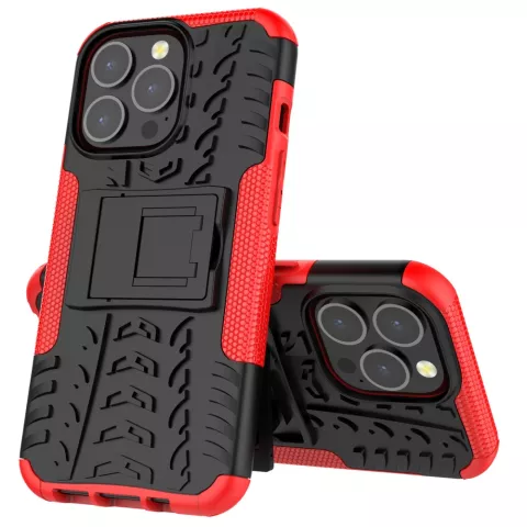 Shockproof TPU met stevig hoesje voor iPhone 13 Pro - rood en zwart