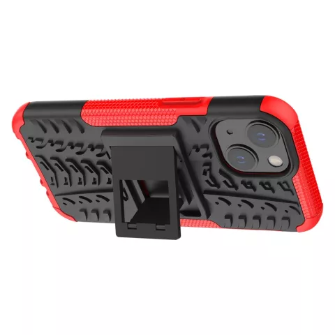Shockproof TPU met stevig hoesje voor iPhone 13 mini - rood en zwart