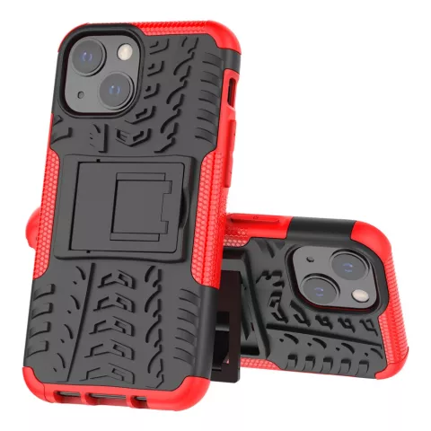 Shockproof TPU met stevig hoesje voor iPhone 13 mini - rood en zwart