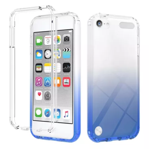 TPU hoesje voor iPod Touch 5, 6 en 7 - doorzichtig en blauw