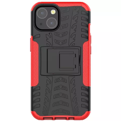 Shockproof TPU met stevig hoesje geschikt voor iPhone 13 - Rood en zwart