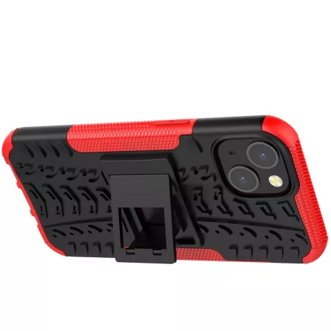 Shockproof TPU met stevig hoesje geschikt voor iPhone 13 - Rood en zwart