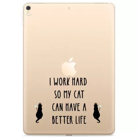 Just in Case Slim TPU een kat quote hoes voor iPad 10.2 (2019 2020 2021) - zwart
