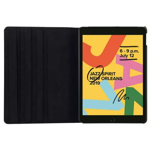 Just in Case Rotating 360 kunstleer hoes geschikt voor iPad 10.2 (2019 2020 2021) - zwart