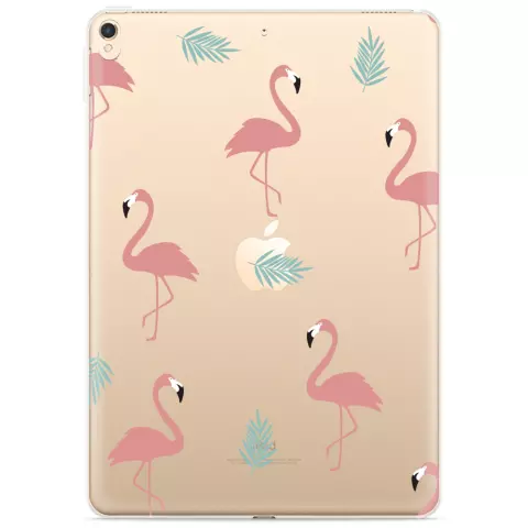 Just in Case Slim TPU flamingo&#039;s en bladeren hoes voor iPad 10.2 (2019 2020 2021) - transparant