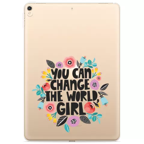Just in Case Slim TPU you can change the world girl&#039; hoes voor iPad 10.2 (2019 2020 2021)
