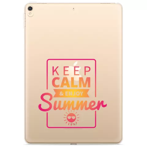 Just in Case Slim TPU keep calm &amp; enjoy summer&#039; hoes voor iPad 10.2 (2019 2020 2021) - transparant