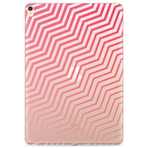Just in Case Slim TPU roze zigzaglijnen hoes voor iPad 10.2 (2019 2020 2021) - transparant