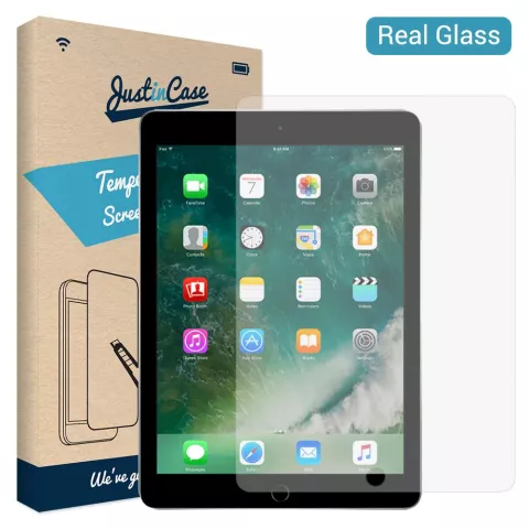 Just in Case Glass screenprotector geschikt voor iPad 9.7 (2017 2018) - transparant