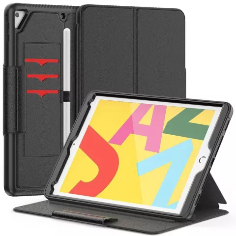 Just in Case Multi Hybrid Book kunstleer hoes voor iPad 9.7 (2017 2018) &amp; iPad Air 2 - zwart