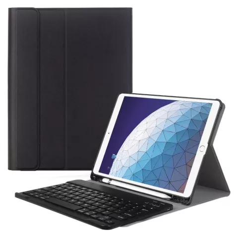 Just in Case Premium Bluetooth Keyboard QWERTY kunstleer hoes voor iPad Air 3 10.5 (2019) - zwart