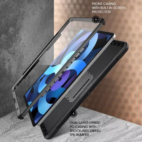 Supcase Unicorn Beetle hoes voor iPad Air 4 10.9 2020 &amp; iPad Air 5 2022 - zwart