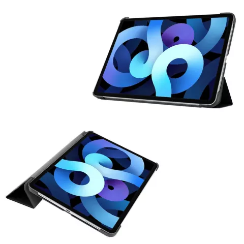 Just in Case Smart Tri-Fold kunstleer hoesje voor iPad Air 4 10.9 2020 &amp; iPad Air 5 2022 - zwart