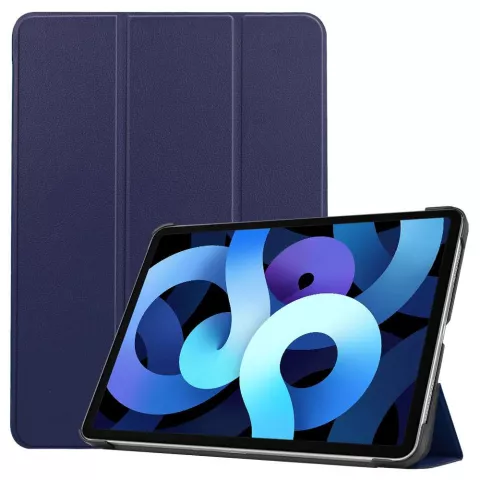 Just in Case Smart Tri-Fold kunstleer hoesje voor iPad Air 4 10.9 2020 &amp; iPad Air 5 2022 - blauw