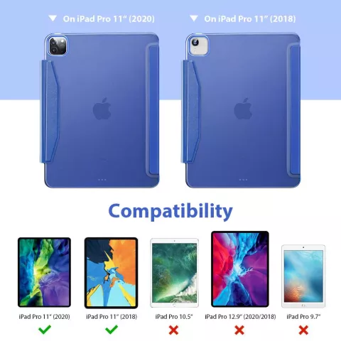 ESR Yippee Color kunstleer hoes voor iPad Pro 11 (2018 2020 2021 2022) - blauw