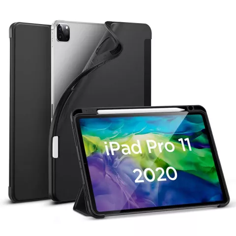 ESR Rebound flexibele TPU en kunstleer hoes voor iPad Pro 11 (2018 2020 2021 2022) - zwart
